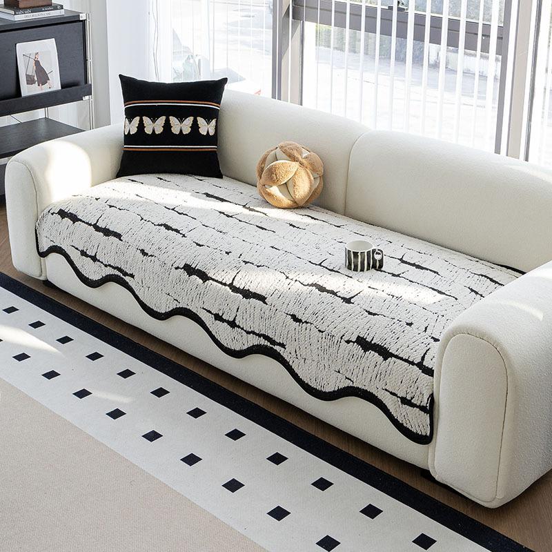 Light Luxury High-Grade Leather Sofa Cushion New Autumn And Winter Plush Special-Shaped Irregular Sofa Seat Cushion Cover Cloth Towel