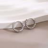 Retro Simple And Exquisite Coin Hollow Ear Buckles, Light Luxury Niche Metal Wind Geometric Temperament Fashionable Earrings