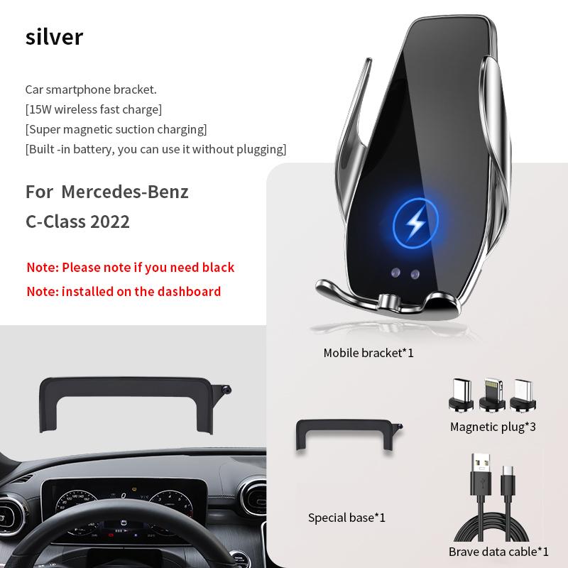 Car Phone Holder For Mercedes-Benz C/GLC/ V-Class 2015-2023 screen navigation bracket magnetic new energy wireless charging