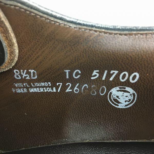 UFCW Pre-80s Vintage Plain Toe Civilian Service Shoes Brown size 8.5D 26.0-26.5 Men's(USED)