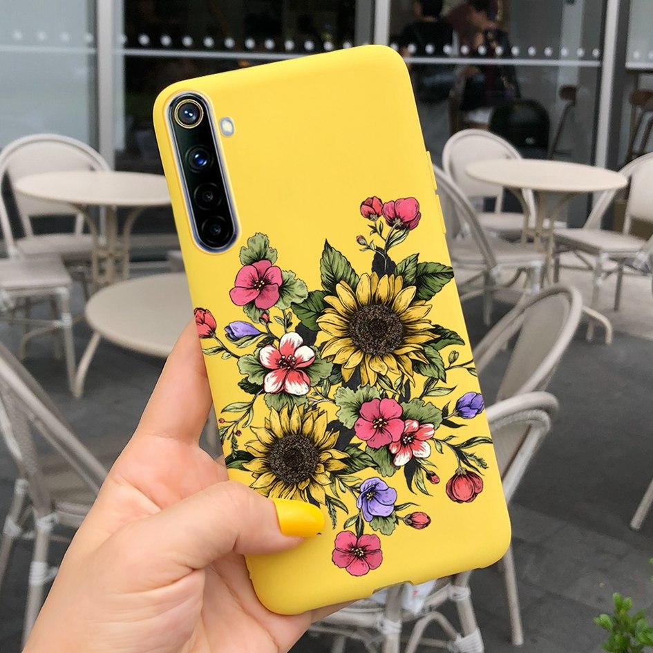 Для Realme 6 6 Pro Чехол Милые Узоры Молочной Коровы и Цветов Мягкая Задняя Крышка Для OPPO Realme 6 6S 6Pro RMX2061 Coque Funda Realme6 Capa