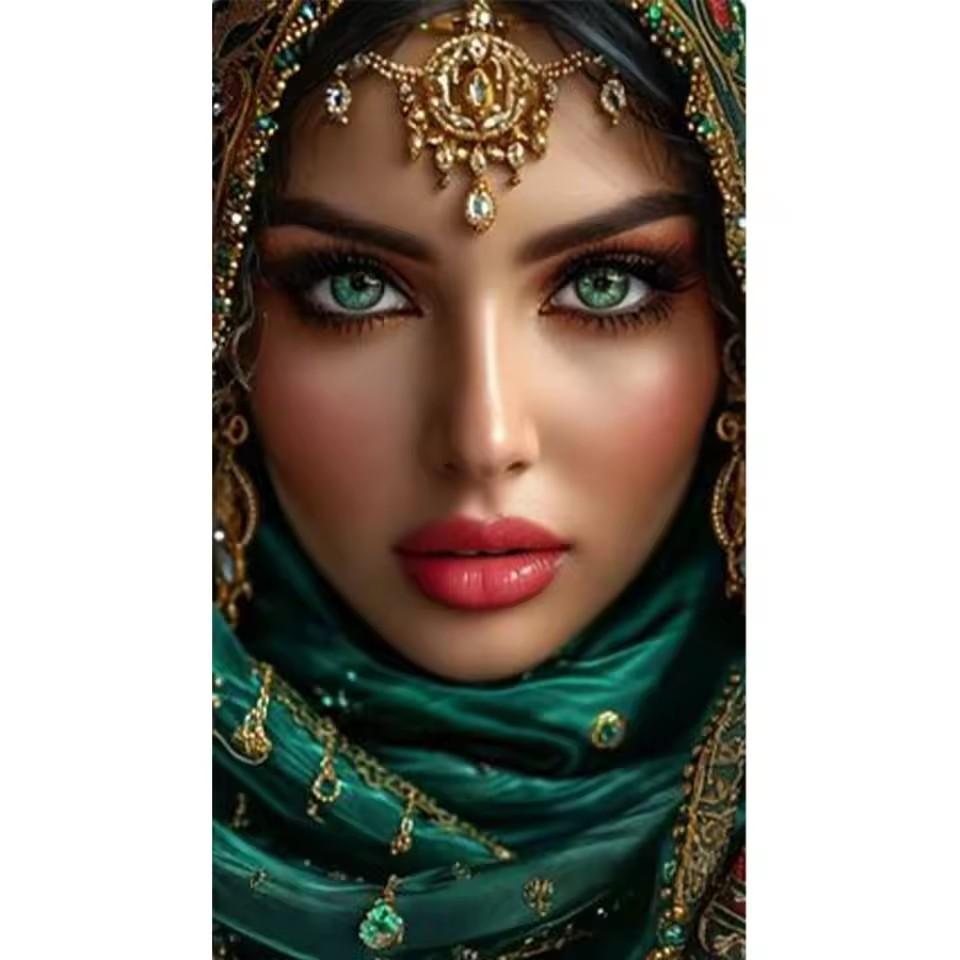 Хиджаб Женщины Ближнего Востока 5D Полная Квадратная Круглая Алмазная Живопись Искусство Мозаика Сделай Сам Набор для Вышивки Крестом Портрет Домашний Декор