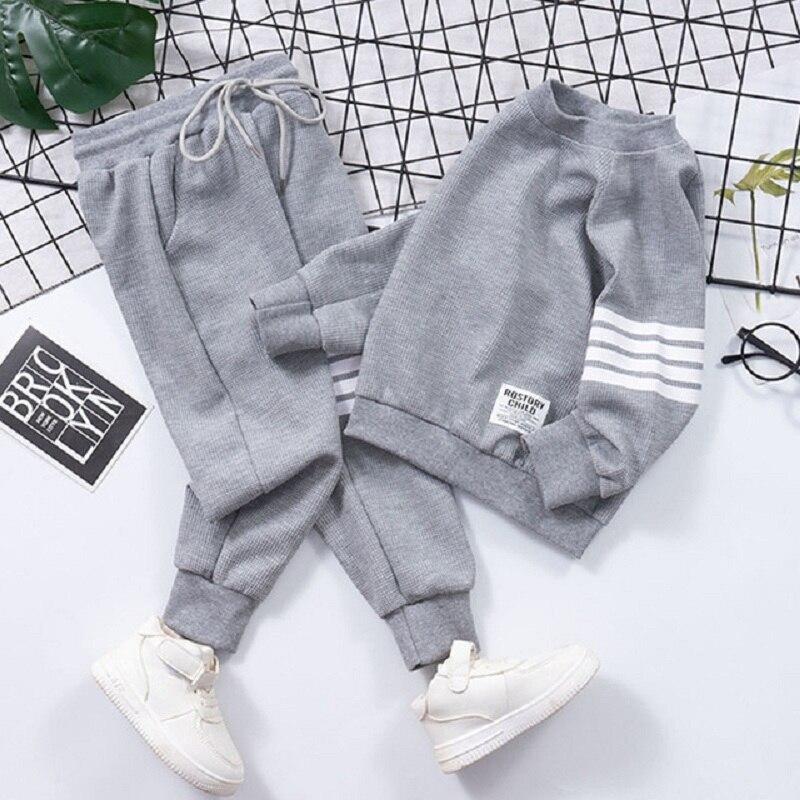Autumn Winter Spring Boy Sportswear Cotton Long Sleeve Kid Clothing Sets Children Sweater Hoodies Boy Overall 2 3 4 5 6 7 8 Year