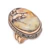 Natural Silver Leaf Jasper Gemstone Handmade Copper Jewelry Ring Size 7 q1O65