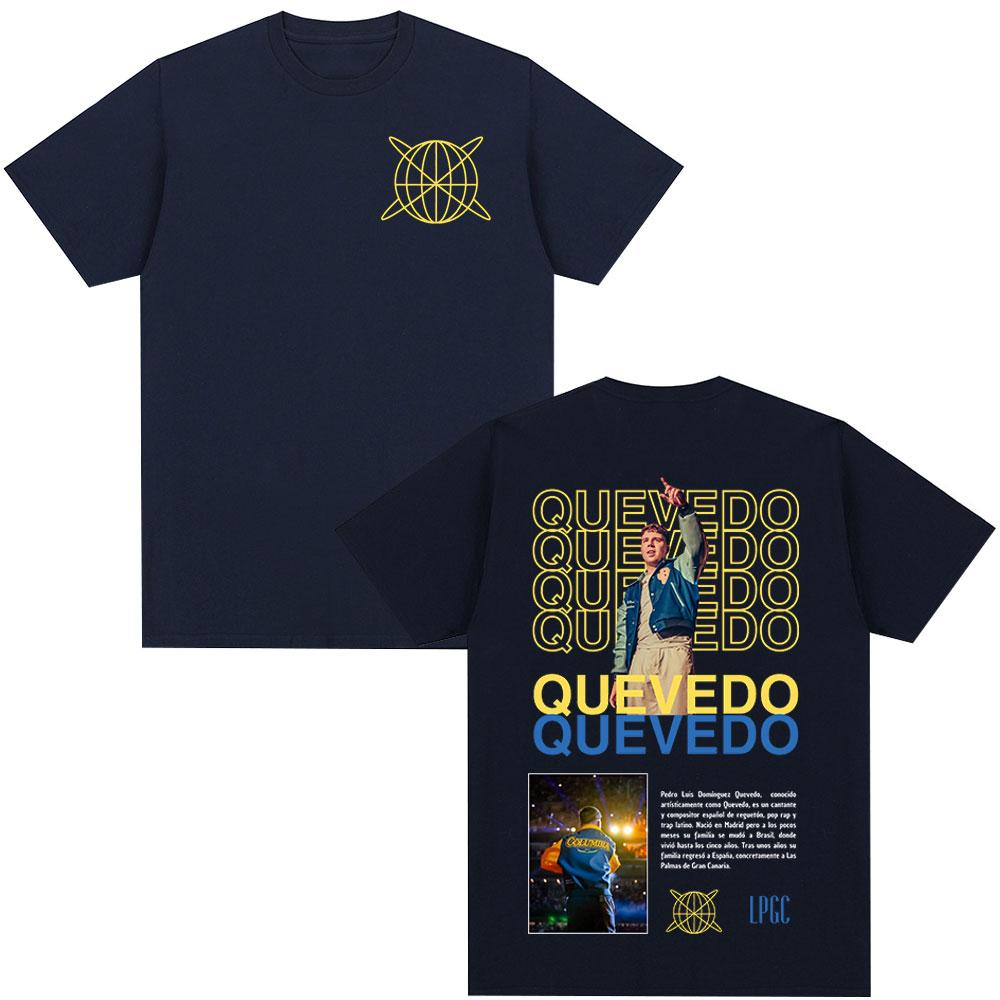 2026 SpringSummer Rap Artist QUEVEDO Good Morning Tour Mens Clothing HipHop Retro Pure Cotton Streetwear