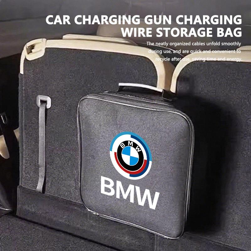 BMCZ2 Car Rechargeable Gun Storage Oxford Charging Cable Organizer Bag For BMW 1 3 4 5 6 7 Series M X1 X3 Performance Alpina G20 F20