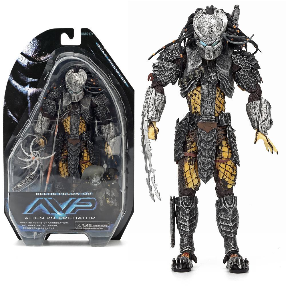 Чужой Хищник 7-дюймовая фигурка Avp Кошачье лицо Шрам Миниатюра Высокое качество Премиум-класс Прочный дизайн Игрушка
