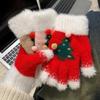 1 пара милых мультяшных рождественских перчаток для женщин и мужчин, теплые зимние термотрикотажные праздничные перчатки, перчатки для холодной погоды для активного отдыха и езды на велосипеде