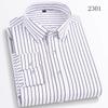 Men's Long Sleeve Casual Shirts No Iron Striped Button Up Square Collar Soft Skin New Style Daily Business Dress Shirts Clothing