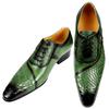 Fashion Luxury Men Oxford Shoes British Carved Fashion Dress Leather Shoes Pointed Shoes Trendy Lace-up Green Black Formal Shoes Men
