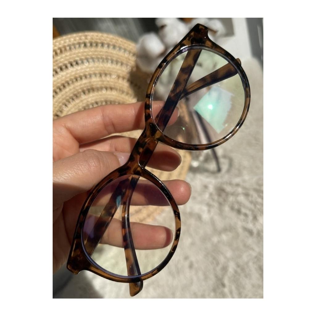 Прозрачные женские очки с леопардовым узором