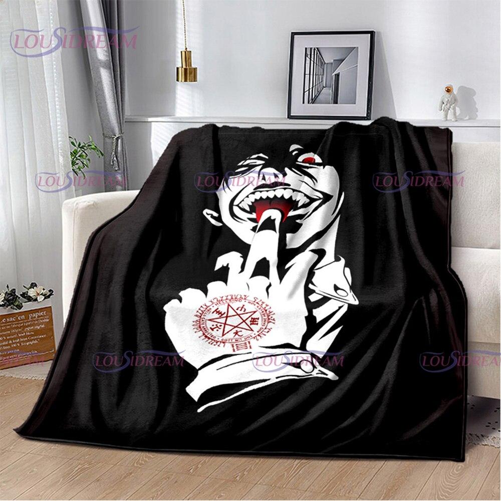 Одеяло серии аниме «Хеллсинг», одеяло с принтом «Алукард», мягкое покрывало, пляжное теплое дорожное покрывало для детей, подарок для мальчиков и девочек