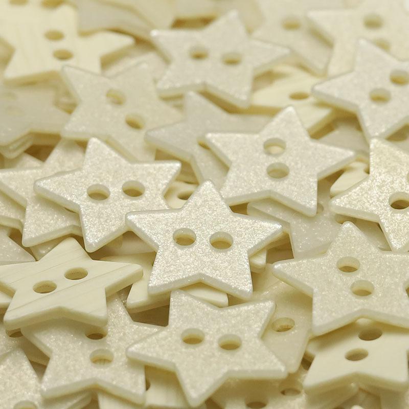 5Pcs Two-Eyed Pentagram Resin Button Coat Tweed Sweater Button Double-Sided Nylon Dress Decorative Button