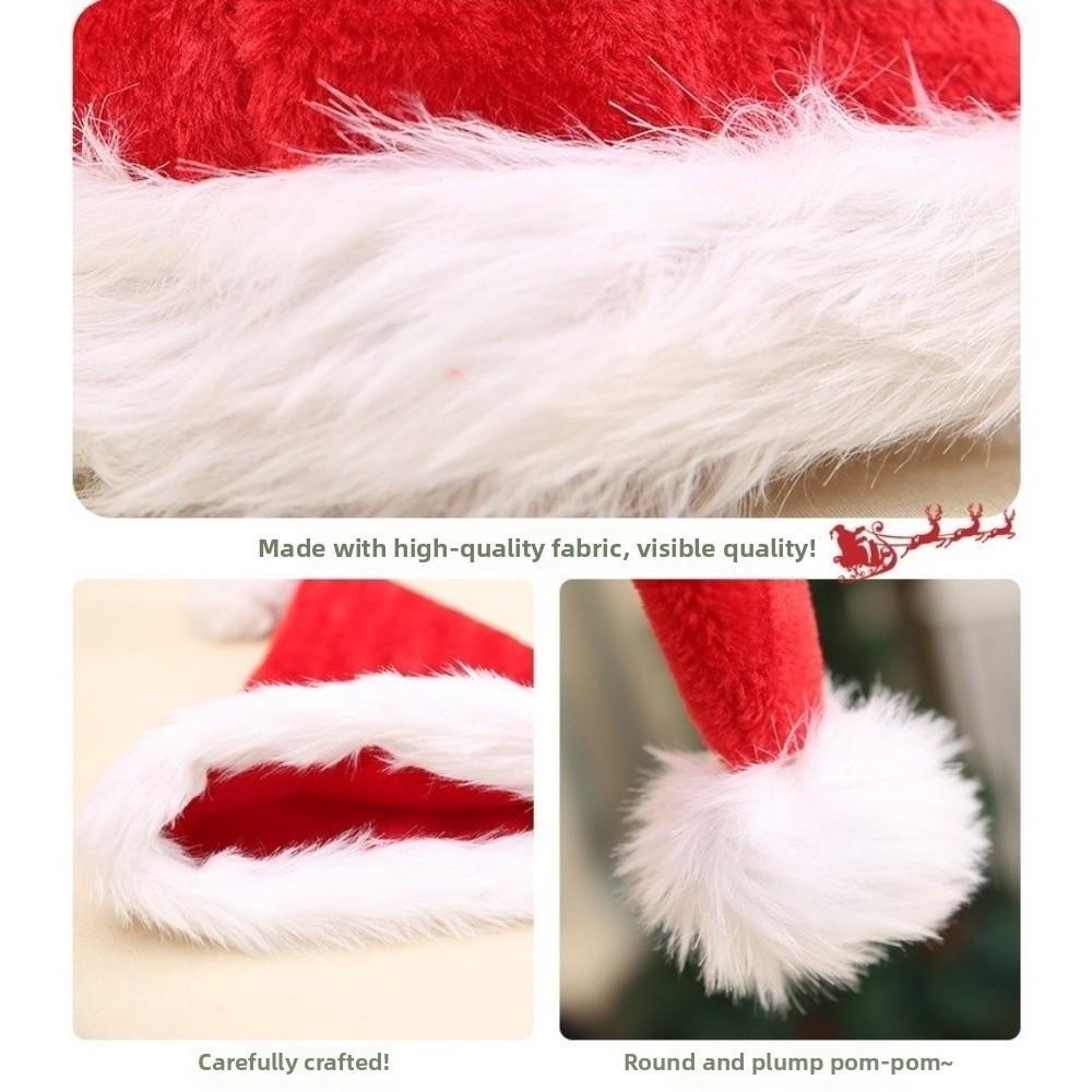 Pom Pom Plush Christmas Hat Faux Fur Trim Festive Santa Cap Christmas Santa Hat Christmas Parties