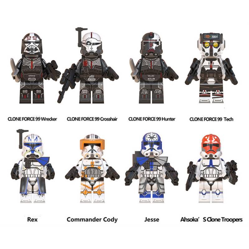 Блоки 8 шт. Строительная минифигурка Клон Солдаты Асока Фигурка Подарок для фанатов