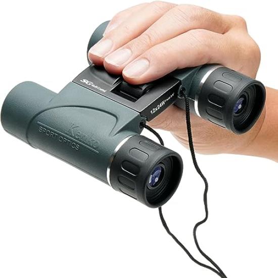 Kenko SG-H 12x24 Binoculars, 12x Magnification, 24mm Aperture, Dual-Axis Roof Prism, Compact and Lightweight (259g), Ideal for Travel and Concerts