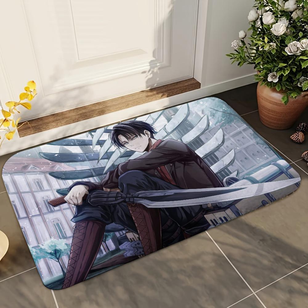1 шт. Аниме Атака Титанов Леви Аккерман Впитывающие коврики Противоскользящие коврики Принадлежности для домашнего декора Ковры Домашние кухонные напольные коврики