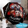Custom Name Horror Characters Umbrella, 8-Rib Folding Umbrella, Lightweight Portable Design for Lovers, Friends, Perfect Gift for Birthdays