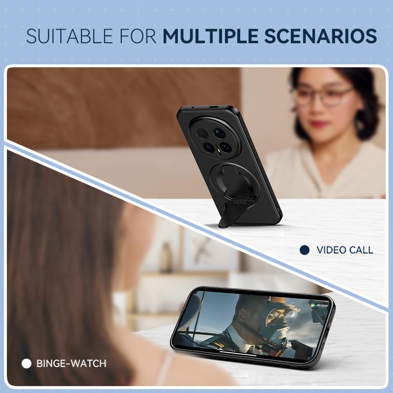 KEYSION Магнитный чехол для телефона HONOR Magic 8 Pro Металлическая краска Силикон+ПК Вертикальная подставка Противоударный чехол для Magic8 Pro 5G