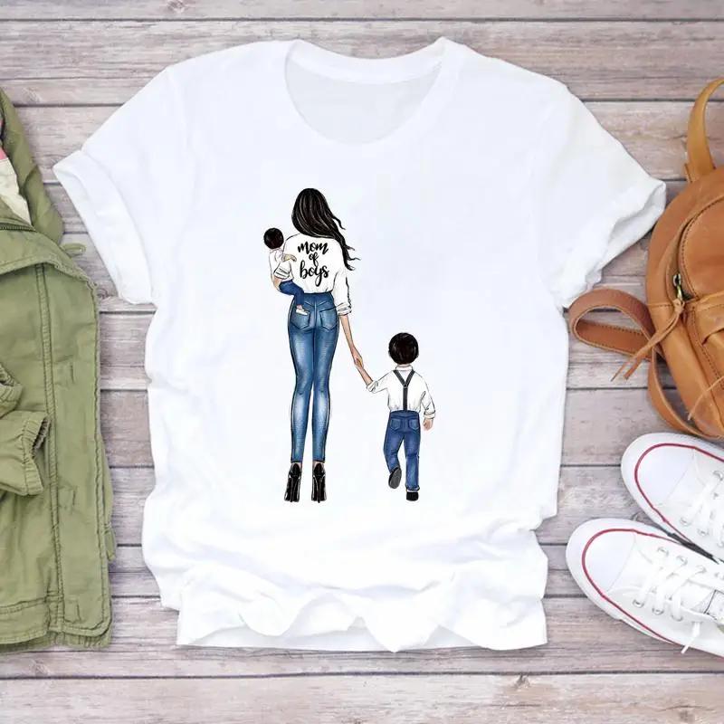 Mama Girl Graphic Print Women T Shirt Casual Harajuku Y2K Tops Tee Crewneck Short Sleeve Lady Clothes