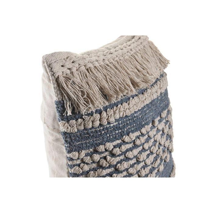 Coussin - Boho - 45 X 10 X 45 Cm - Bleu - Déhoussable - Intérieur