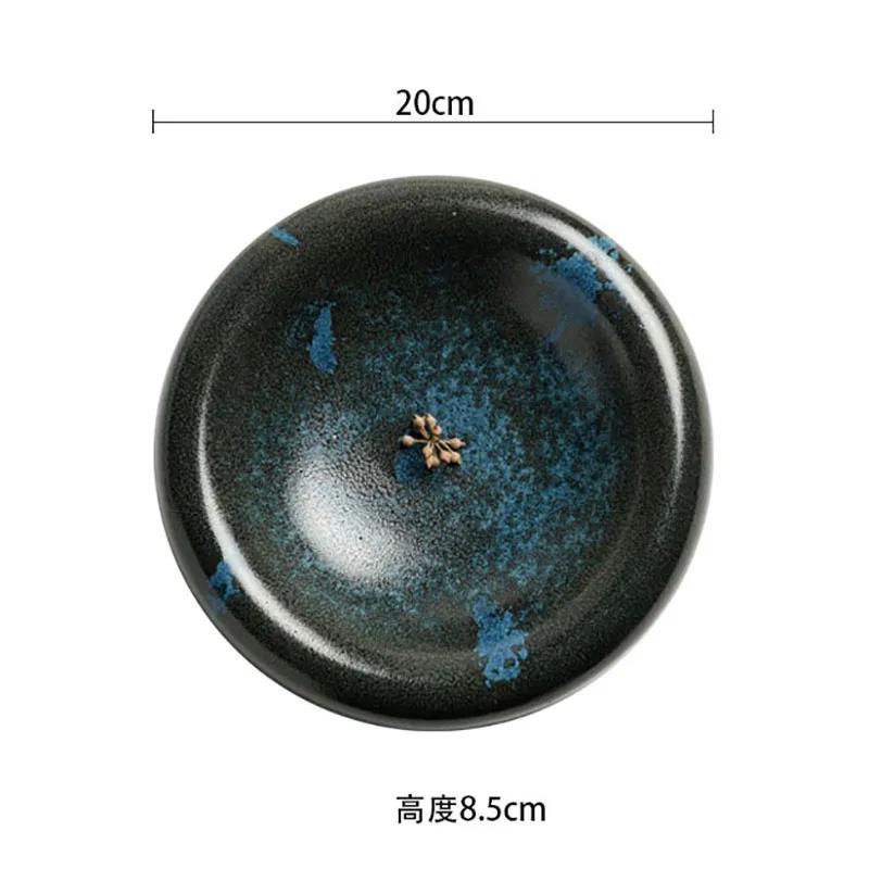 Vintage Ceramic Double-layer Plate Creative Dessert Dim Sum Plate Thick Soup Plate Snack Plates Artistic Conception Tableware