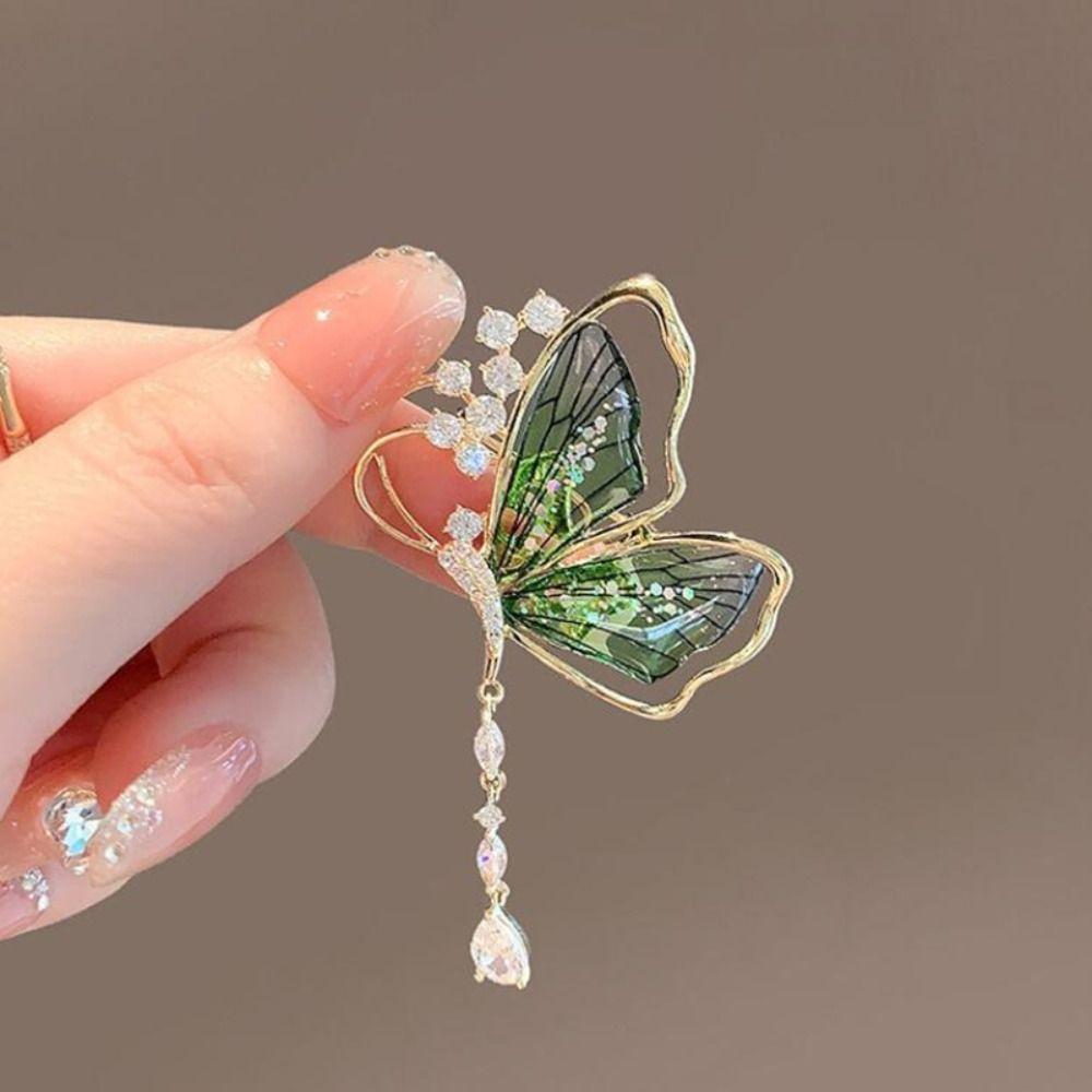 Dragonfly/Butterfly Shaped Badge Pin Imitation Pearl Suit Collar Pins Fashion Brooches Gift