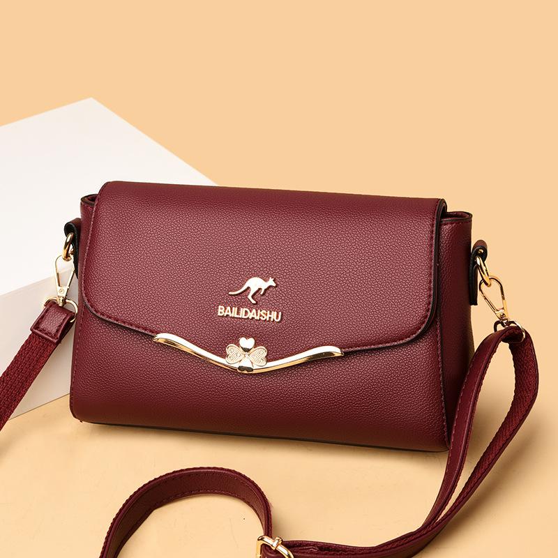 Женская сумка, модная сумка через плечо, женская мягкая кожаная сумка, сумка для мам среднего возраста, универсальная маленькая квадратная сумка