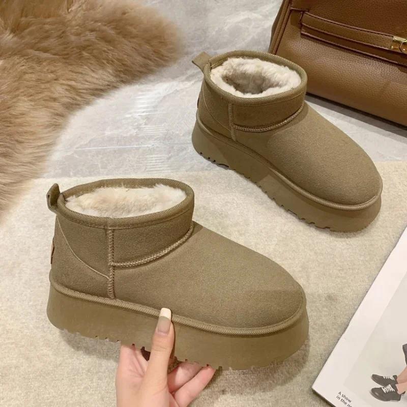 New Classic Thickened Fluff Women's Snow Boots Comfortable Warm Ankle Boots Women Winter Ladies Shoes Chunky Boots Zapatos Mujer