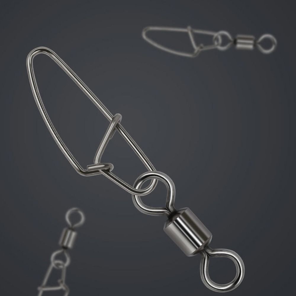 Stainless Steel 1#-8# Heavy Duty Ball Fishing Snap Connector with Pin Bearing Barrel Rolling Swivel