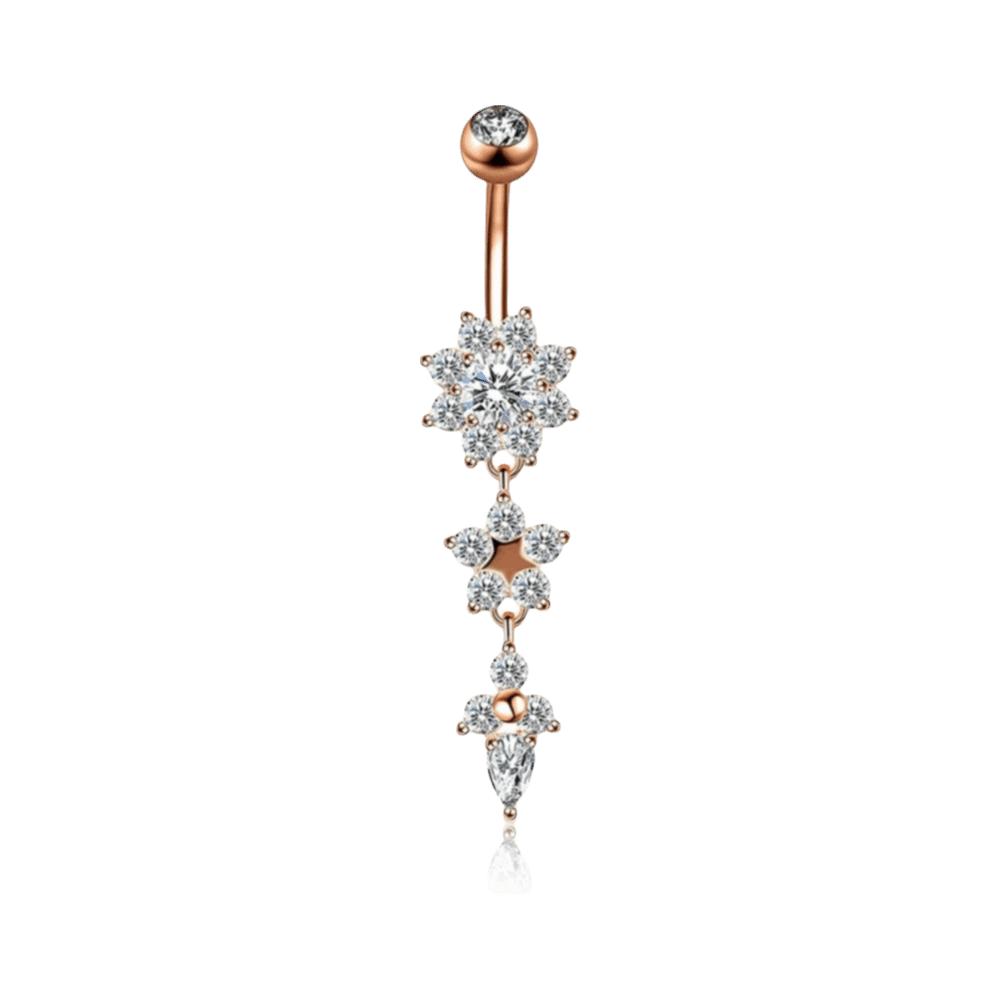 Copper Zircon Belly Button Ring Long Dangled Body Jewelry Sexy Stainless Steel Navel Piercing  Men