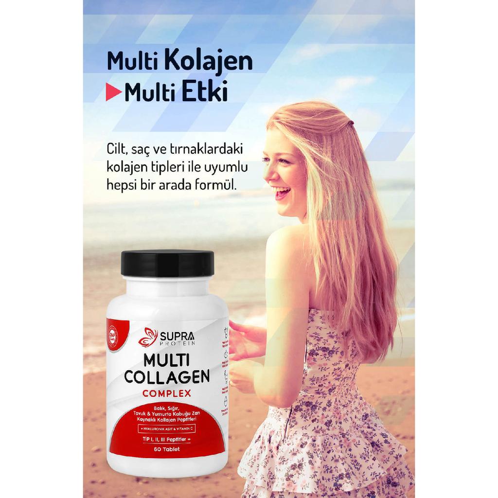 Мультиколлагеновый комплекс, 60 таблеток - смесь 5 типов коллагена с гиалуроновой кислотой