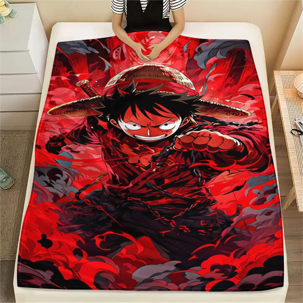 Luffy Holiday Travel Essential Printed Blanket, Flannel Blanket Ideal for Bedroom, Sofa, Bed and Picnic Party.-TING