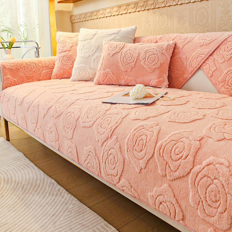 Бархатная подушка для дивана Tower, зимняя утолщенная подушка, простой современный нескользящий кожаный чехол для дивана, новинка 2024, тканевый чехол