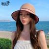 8456 Весенне-летняя шляпа-ведро с бантом, дорожная, универсальная, от солнца, детская, комбинированная, солнцезащитная, соломенная шляпа