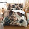 Комплект постельного белья Lovely Cat, комплект пододеяльников, комплект постельного белья с 3D-печатью, комплект постельного белья размера Queen, модный дизайн