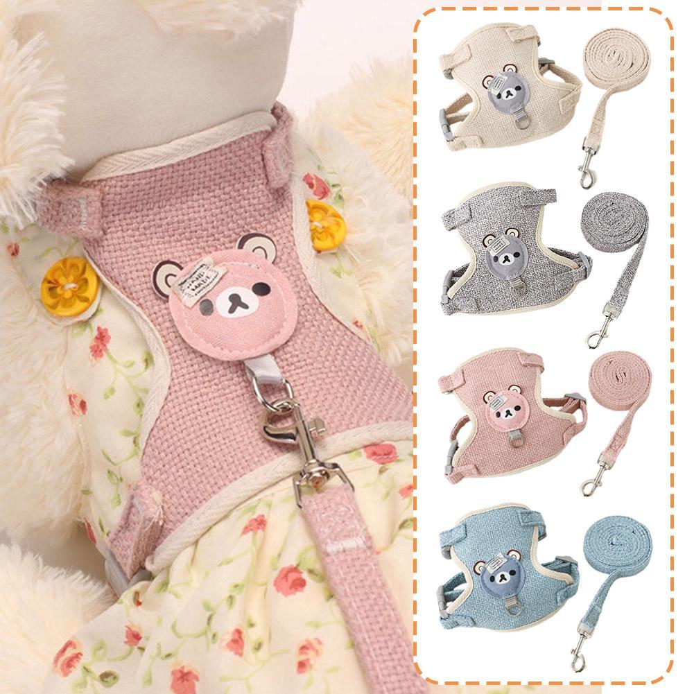 Lovely Small Pet Vest Chest Strap Dog Leash Traction Supply Vest Harness Walking Personalised Pet Harness Dog Bunny Cat Dog A0M2