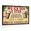 1pc, German Vintage Metal Sign, Where I Go & Stand, Wall Art Decor For Home Farmhouse Bar Pub Club, 7.8 X 11.8 Inches Gifts