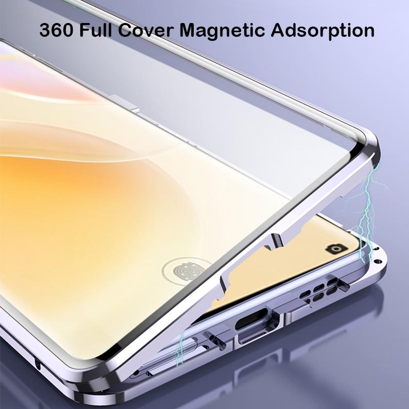 360 Двусторонняя магнитная стеклянная чехол-книжка для Huawei Nova 6 SE 7i 7 Pro 8 9 SE Чехол Nova 11 9 10 12 Pro С защитой объектива камеры