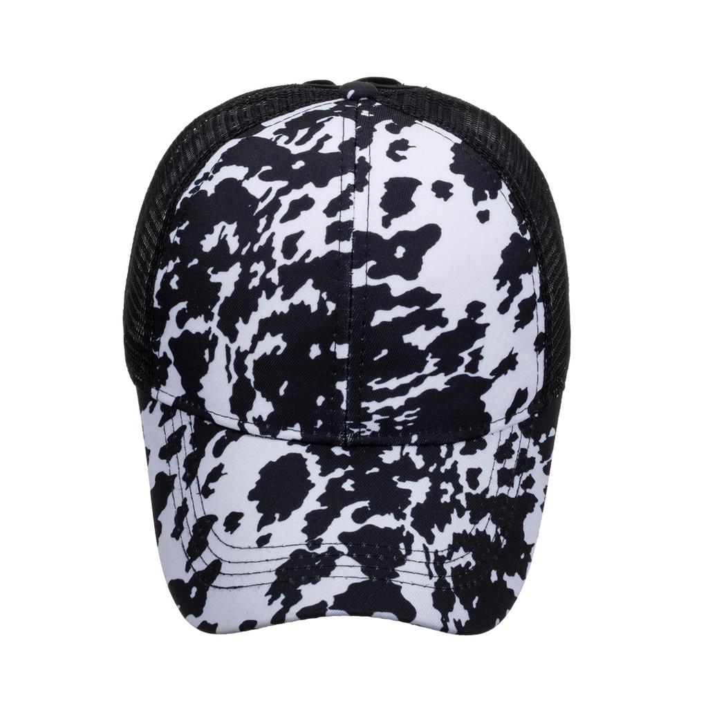 New Black and White Cross Mesh Cap Baseball Cap Women's Sun Hat
