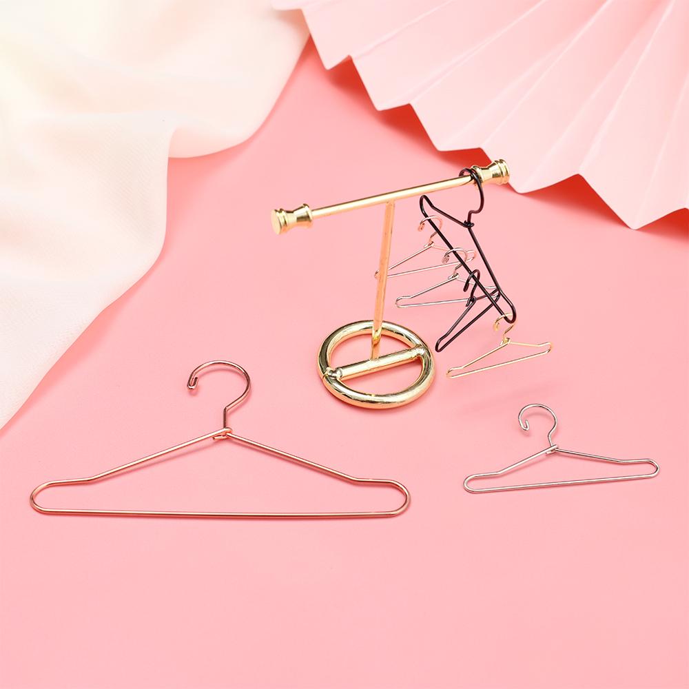 10pcs High Quality 1/6 Doll Cute Doll Accessories Mini Hangers Dress Clothes Hanging Metal