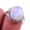 Natural Rainbow Moonstone Gemstone 925 Solid Sterling Silver Ring Size 8 H0k83