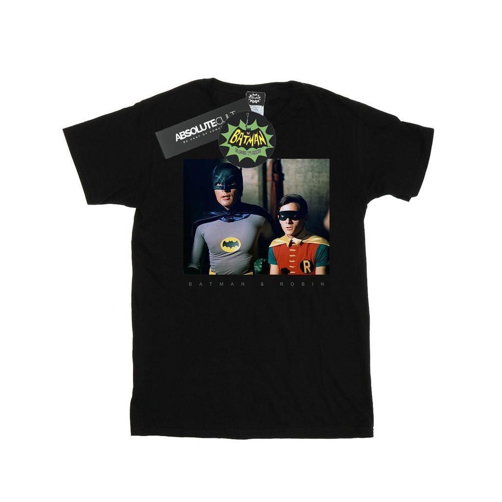 DC Comics Womens/Ladies Batman TV Series Dynamic Duo Photograph Cotton Boyfriend T-Shirt