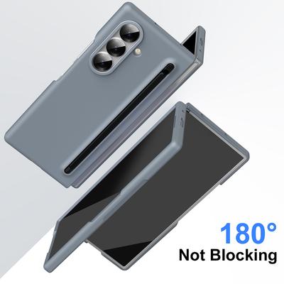 Чехол для Samsung Galaxy Z Fold 7 6 5 4 3, цветной, приятный на ощупь, матовый, эластичный, с держателем для стилуса (опционально), с закаленной пленкой, противоударная твердая крышка