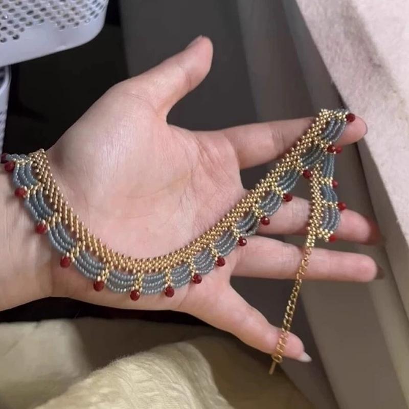 Ожерелье из бусин в стиле китайской античности, аксессуары для ханьфу, этнический стиль, юбка «лошадиное лицо», декоративные украшения, подарок