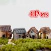4/5pcs House Miniature Figurine Fairy Garden Accessory Home Decoration Cartoon Build Statue Resin Craft Micro Landscape Products