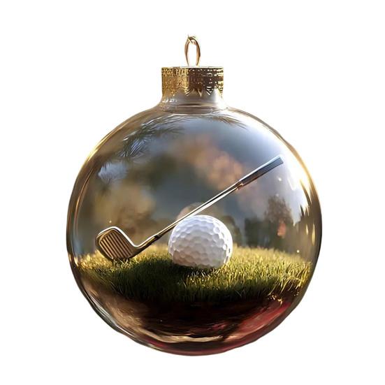 Yousheng Funny 3D Sports Ball Christmas Tree Ornaments Micro Scene Sports Holiday Ornament Clear Ball Hanging Decoration Keepsake Gift for Athletes