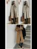 Hepburn-Style Wool Coat: 2023 Autumn/Winter Korean Edition, Loose Quilted, Thickened, Small Size, Women's Mid-Length
