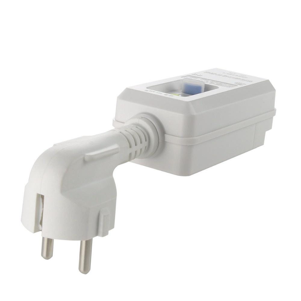 220V 240V White GFCI Leakage Protection Safety RCD Socket Adaptor Home Circuit Breaker Cutout Powers Trip Switch 16A EU Plug