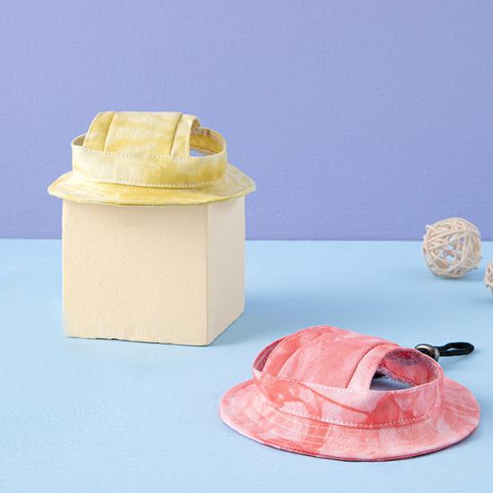 Pet Hat with Ear Holes Adjustable Breathable Sun Protection Dog Outdoor Hiking Summer Shade Baseball Hat Pet Accessories